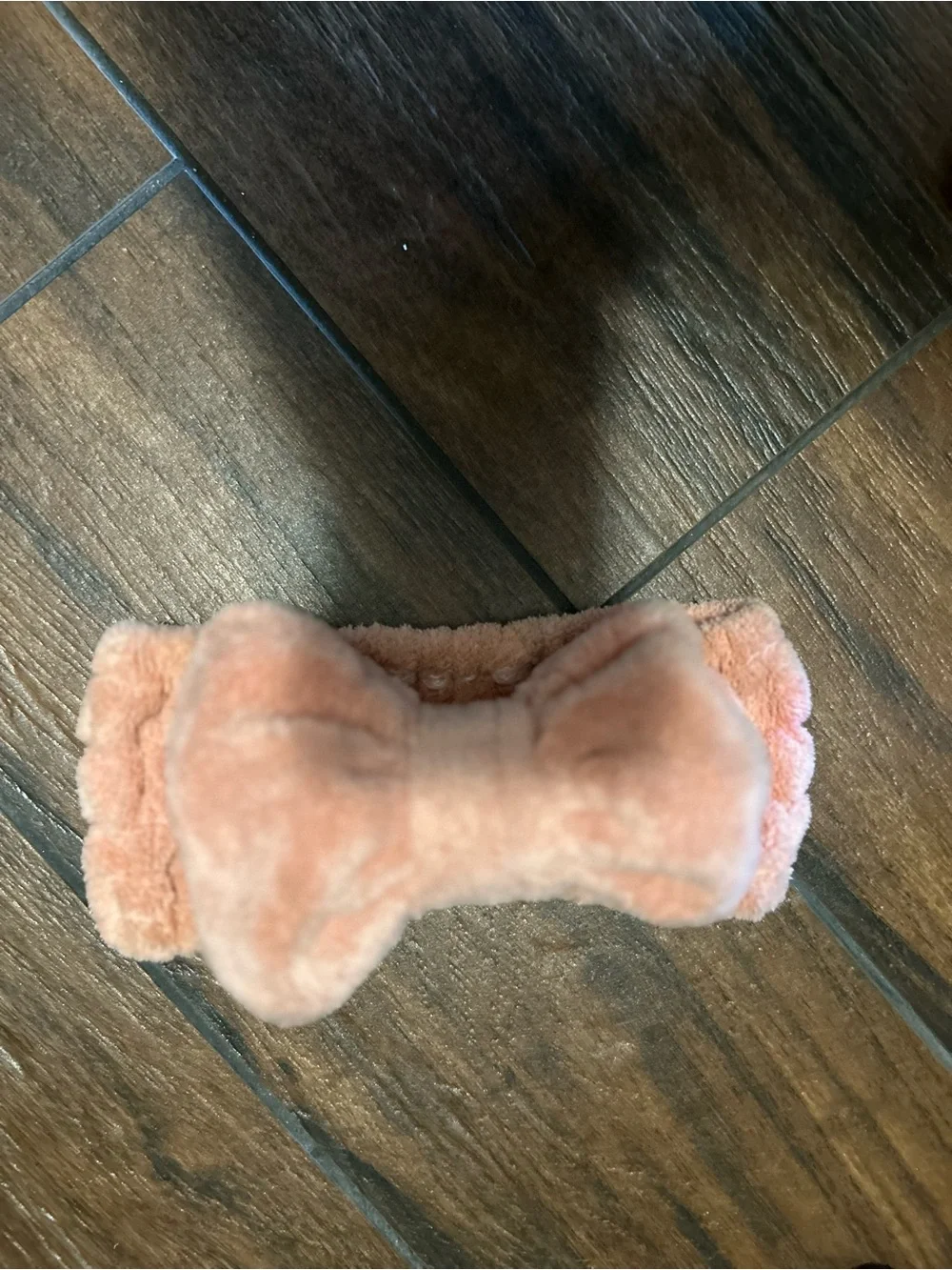 Plush Bow Headband in Blush Pink